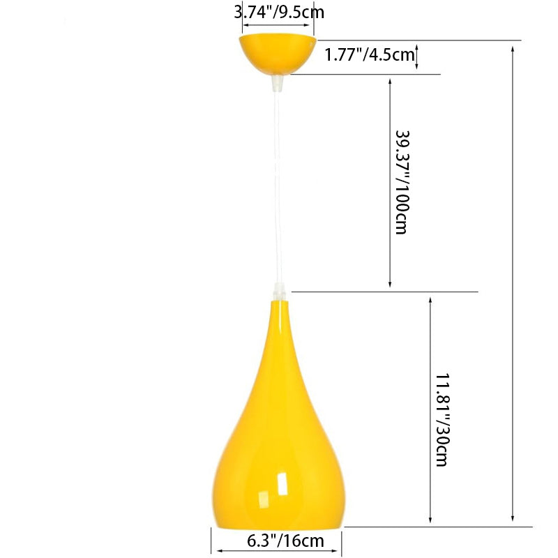 Avelena | nordische Eisen Holz Aluminium Kürbis Wasser Tropfen 1-Licht Pendelleuchte für Esszimmer