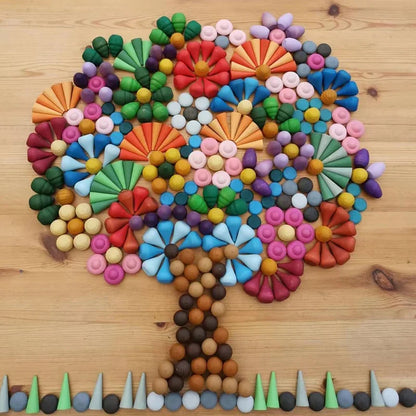 Avelena | Woods Farbenfrohe Holzklötze Regenbogen-Bauklötze