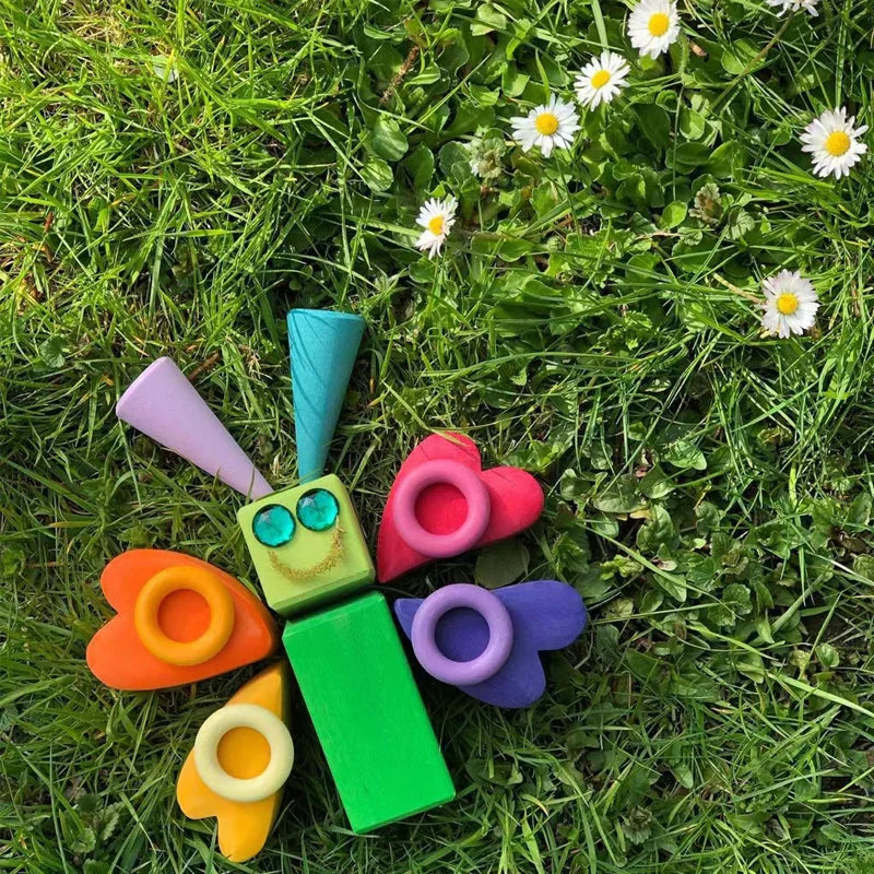 Avelena | Woods Farbenfrohe Holzklötze Regenbogen-Bauklötze