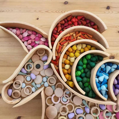 Avelena | Woods Farbenfrohe Holzklötze Regenbogen-Bauklötze
