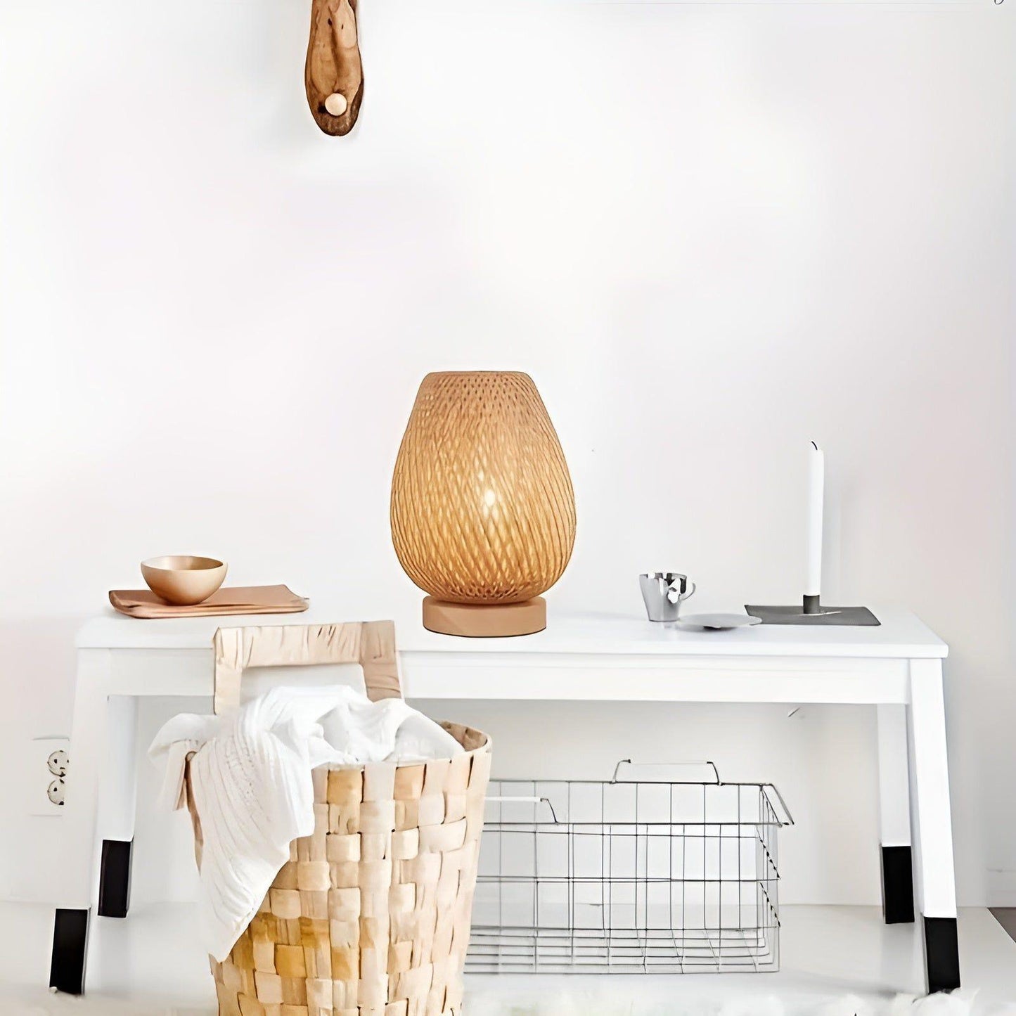 Avelena | Aura Lampe - Bambus USB-betriebene Tischlampe für das Schlafzimmer