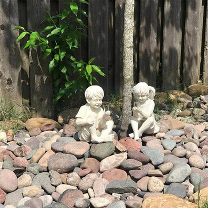Avelena | Kinder mit Solar Glühwürmchen Gartenfiguren