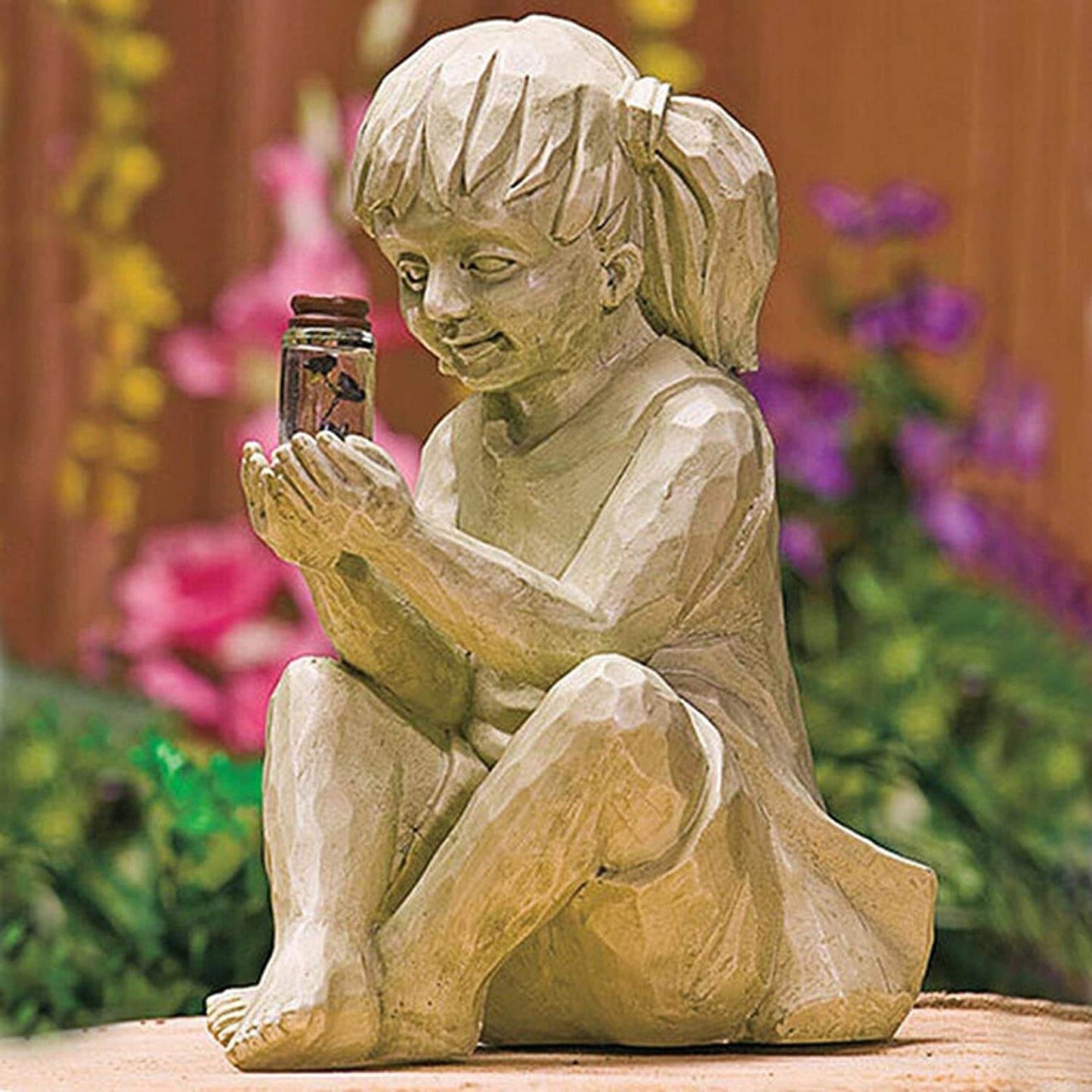 Avelena | Kinder mit Solar Glühwürmchen Gartenfiguren