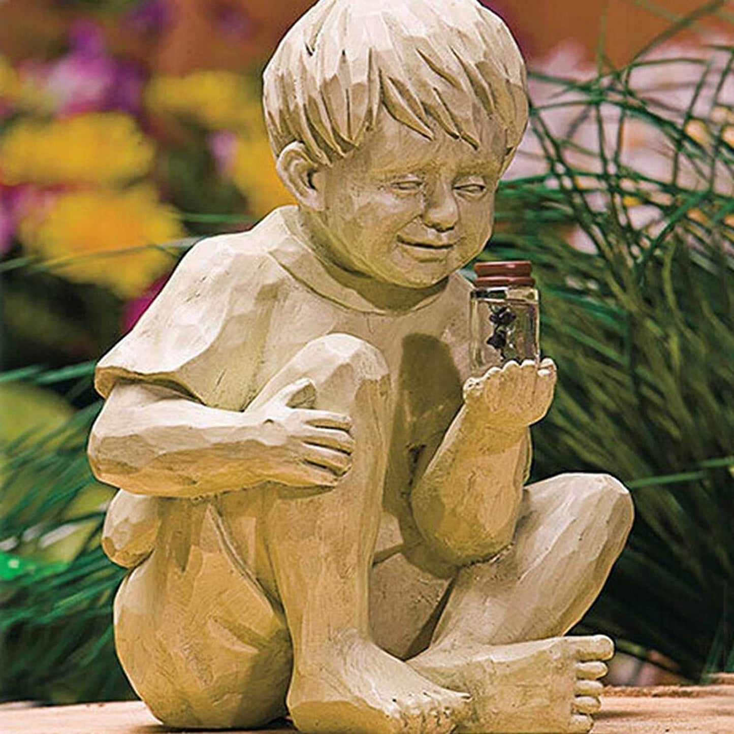 Avelena | Kinder mit Solar Glühwürmchen Gartenfiguren