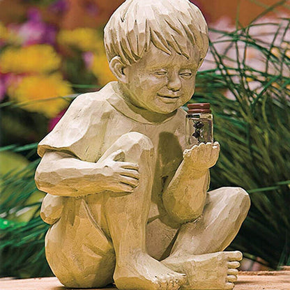 Avelena | Kinder mit Solar Glühwürmchen Gartenfiguren