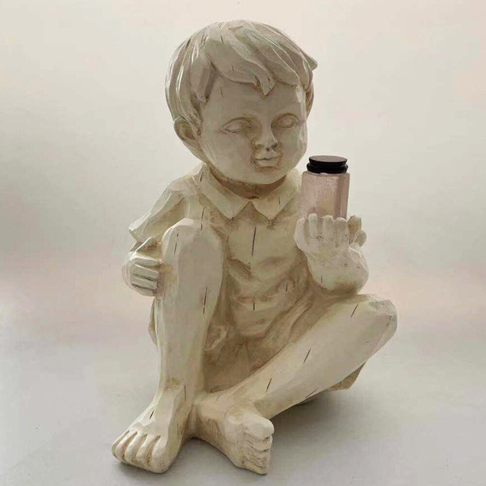 Avelena | Kinder mit Solar Glühwürmchen Gartenfiguren