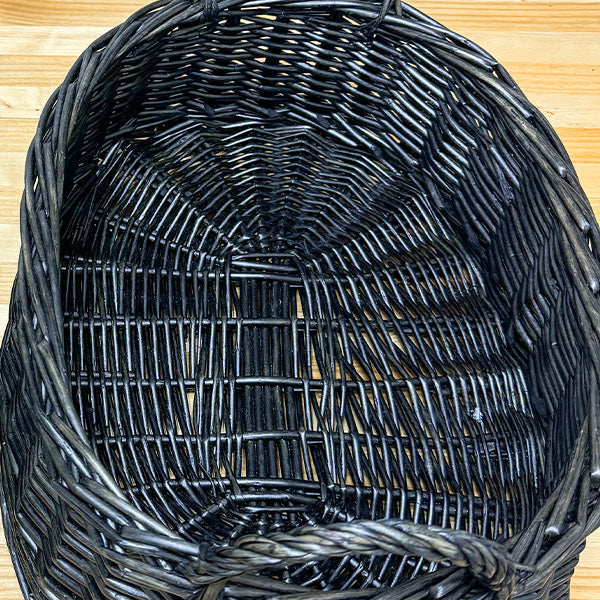 Avelena | Schwarze Rattan Aufbewahrungskörbe, Set aus Zwei