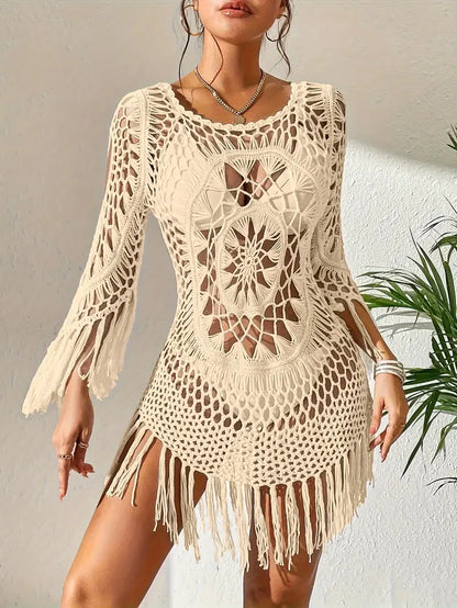 Cover Up - Boho Stil - Lange Ärmel - Bikini Gewand - Strandoutfits