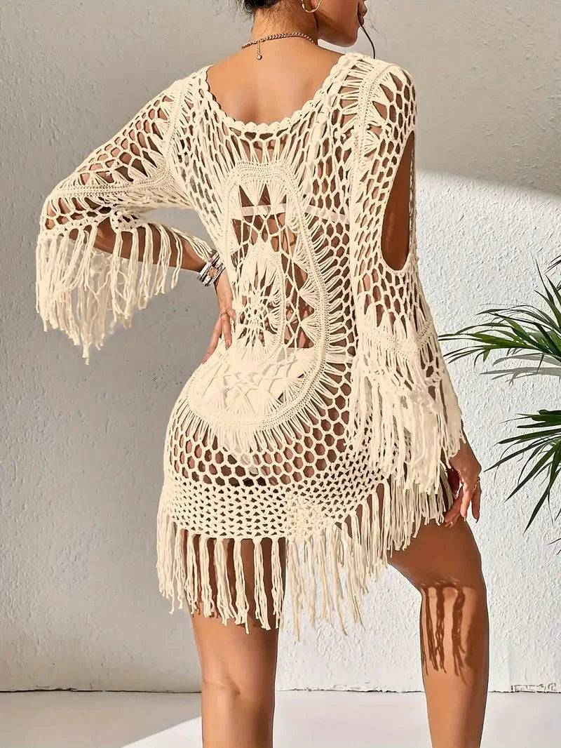 Cover Up - Boho Stil - Lange Ärmel - Bikini Gewand - Strandoutfits