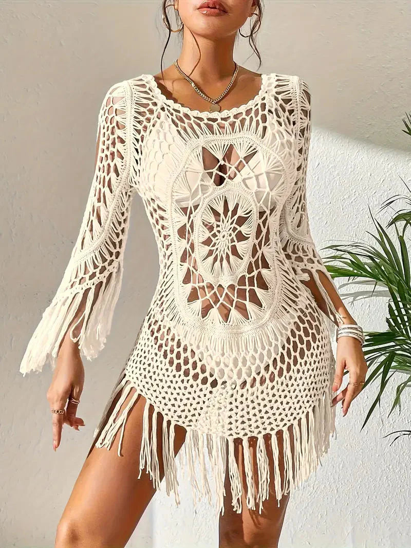 Cover Up - Boho Stil - Lange Ärmel - Bikini Gewand - Strandoutfits