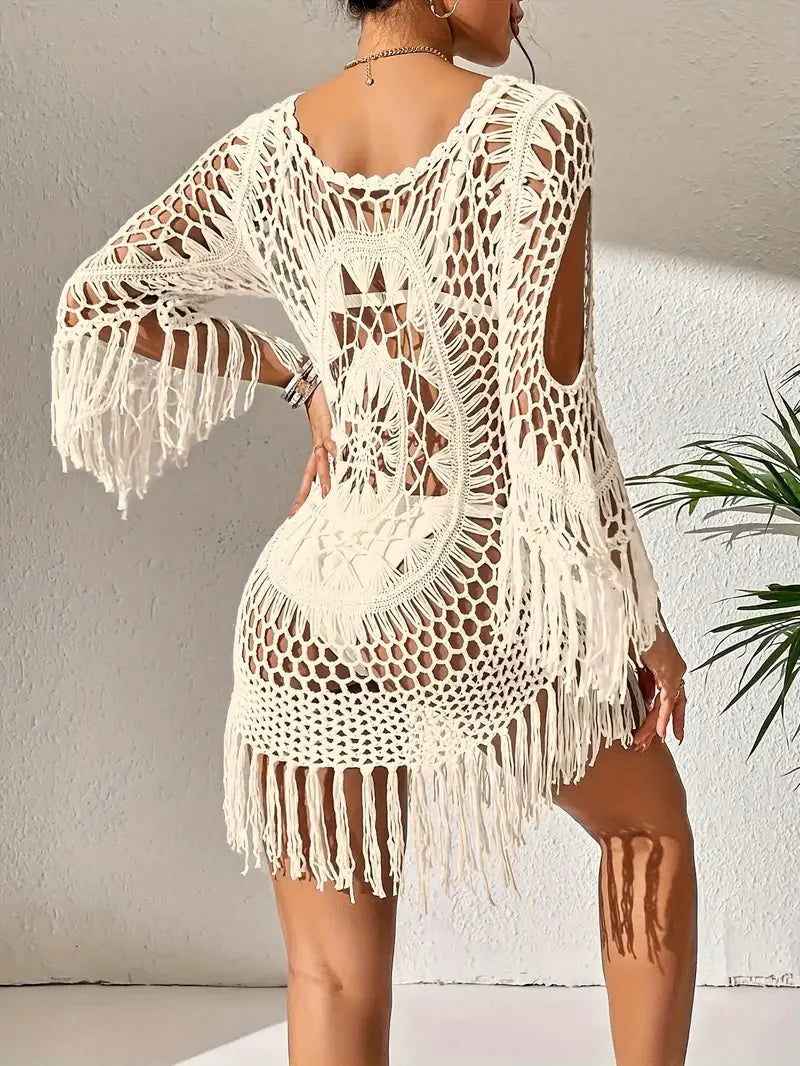 Cover Up - Boho Stil - Lange Ärmel - Bikini Gewand - Strandoutfits