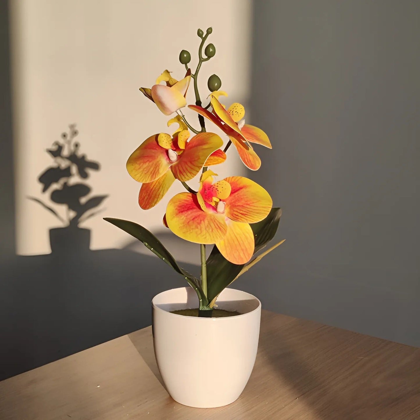 Avelena | Künstliche Bonsai Schmetterling-Orchidee Topfpflanze