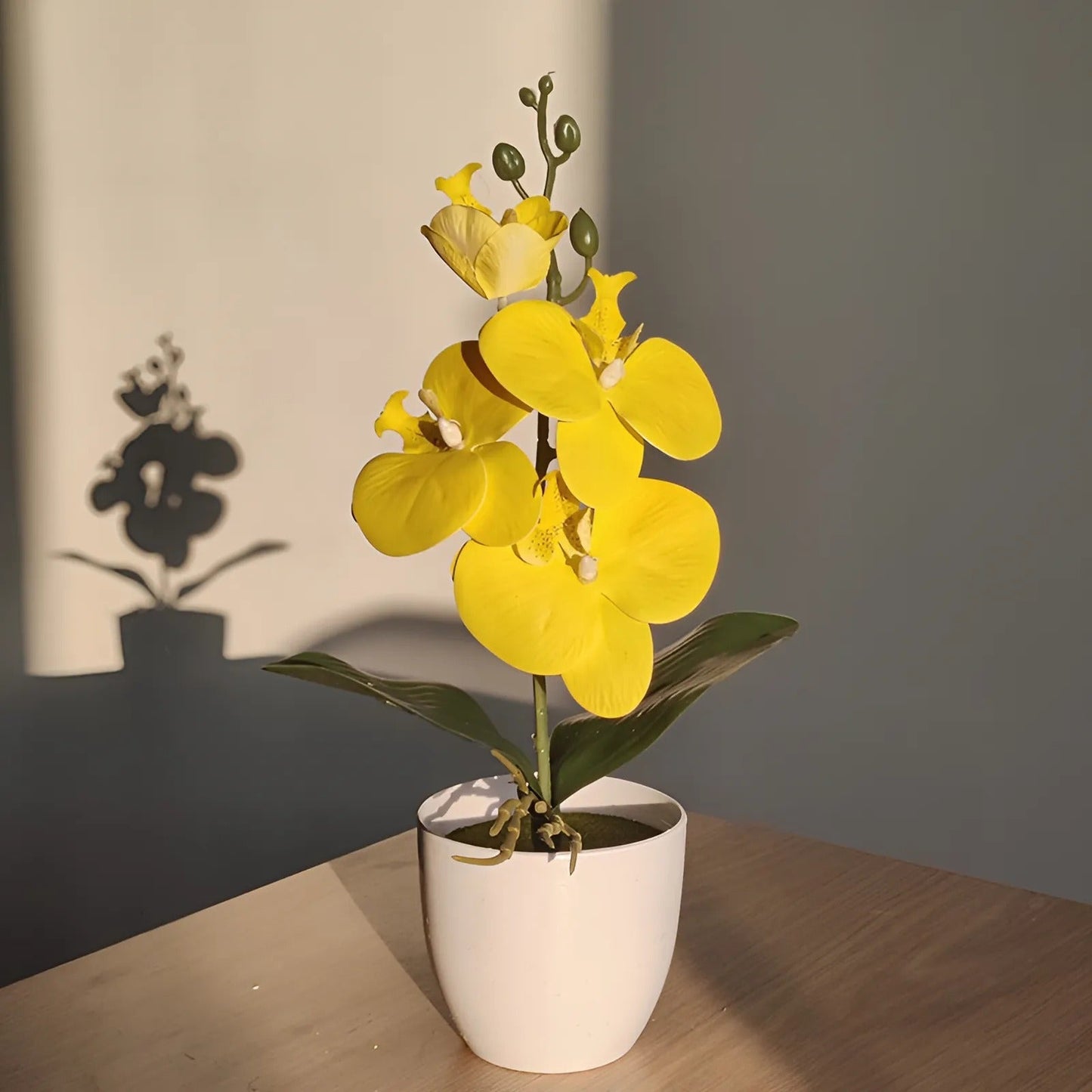 Avelena | Künstliche Bonsai Schmetterling-Orchidee Topfpflanze