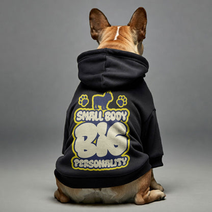 Avelena | Kleiner Körper, Große Persönlichkeit Personalisierte Französische Bulldoggen-Hoodies Mit Lustigen Sprüchen – Stilvoll, Gemütlich Und Aus Hochwertigem 100% Baumwolle