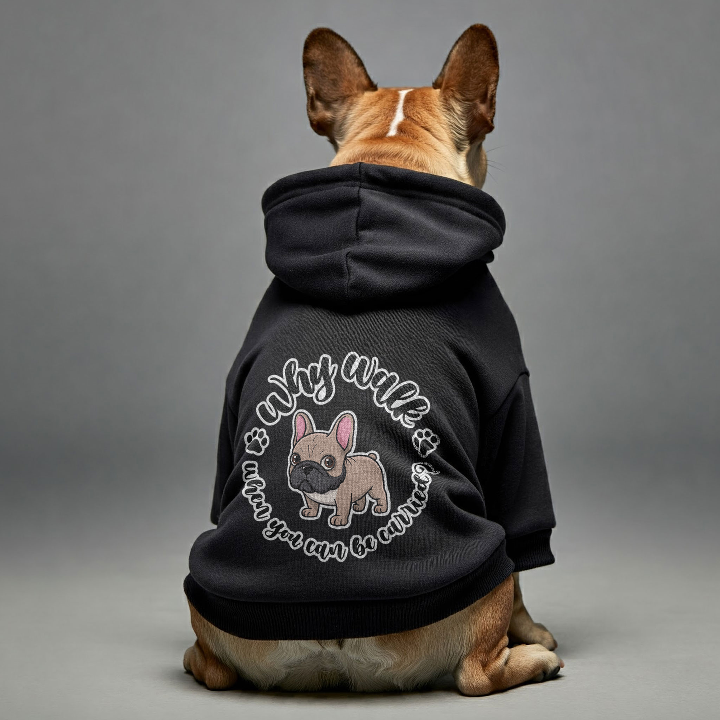 Avelena | Warum Laufen, Wenn Man Getragen Werden Kann? Personalisierte Französische Bulldoggen Hoodies Mit Lustigen Sprüchen – Stylisch, Gemütlich Und Premium 100% Baumwolle