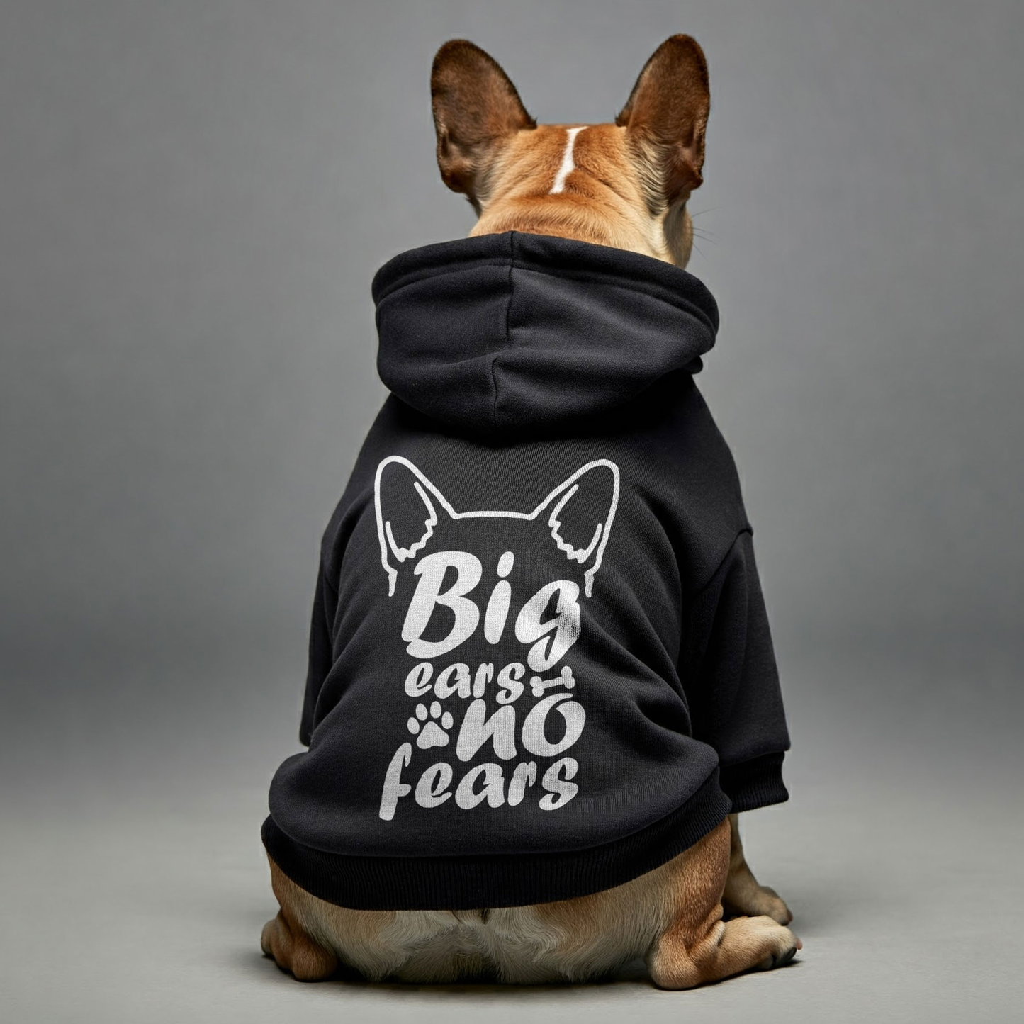 Avelena | Große Ohren, Keine Angst Personalisierte Französische Bulldogge Hoodies Mit Lustigen Zitaten – Stilvoll, Gemütlich Und Premium 100% Baumwolle