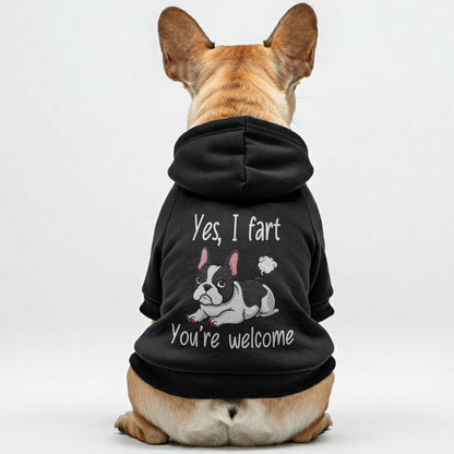 Avelena | Ja, Ich Pupse. Bitte Schön Personalisierte Französische Bulldoggen Kapuzenpullover Mit Lustigen Sprüchen – Stylisch, Gemütlich Und Premium 100% Baumwolle
