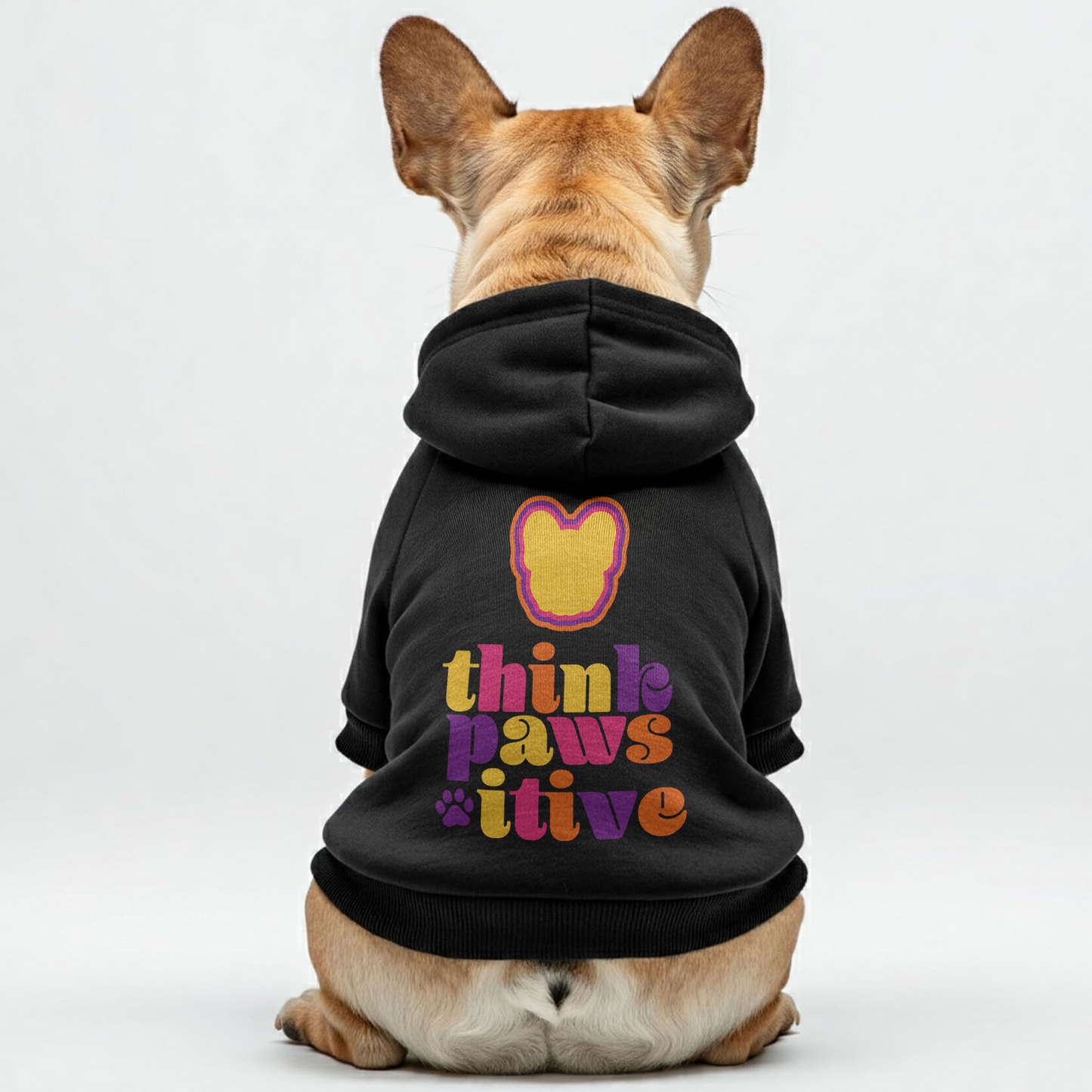 Avelena | Think Pawsitive - Personalisierte Französische Bulldoggen Hoodie Mit Lustigen Zitaten – Stilvoll, Gemütlich Und Premium 100% Baumwolle