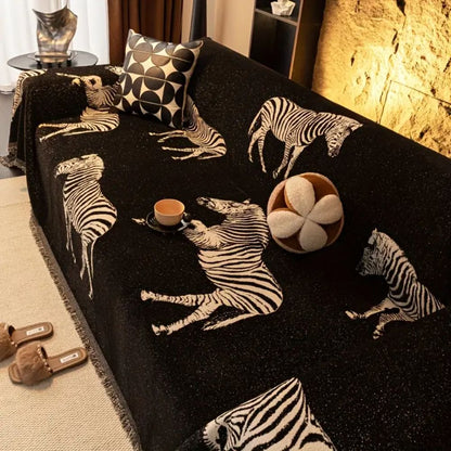 Avelena | Black Stride Zebra Sofa Bezug