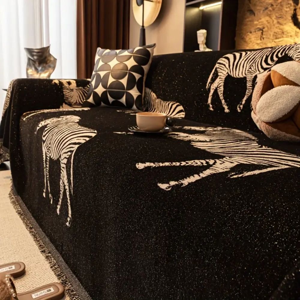 Avelena | Black Stride Zebra Sofa Bezug