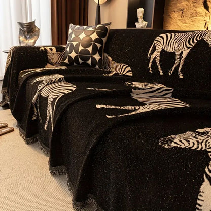 Avelena | Black Stride Zebra Sofa Bezug