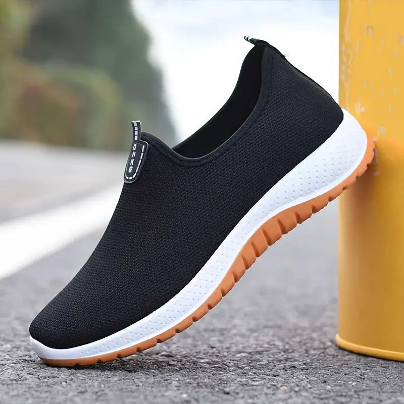 Trendy Solid Woven Knit Breathable Slip On Sock Schuhe