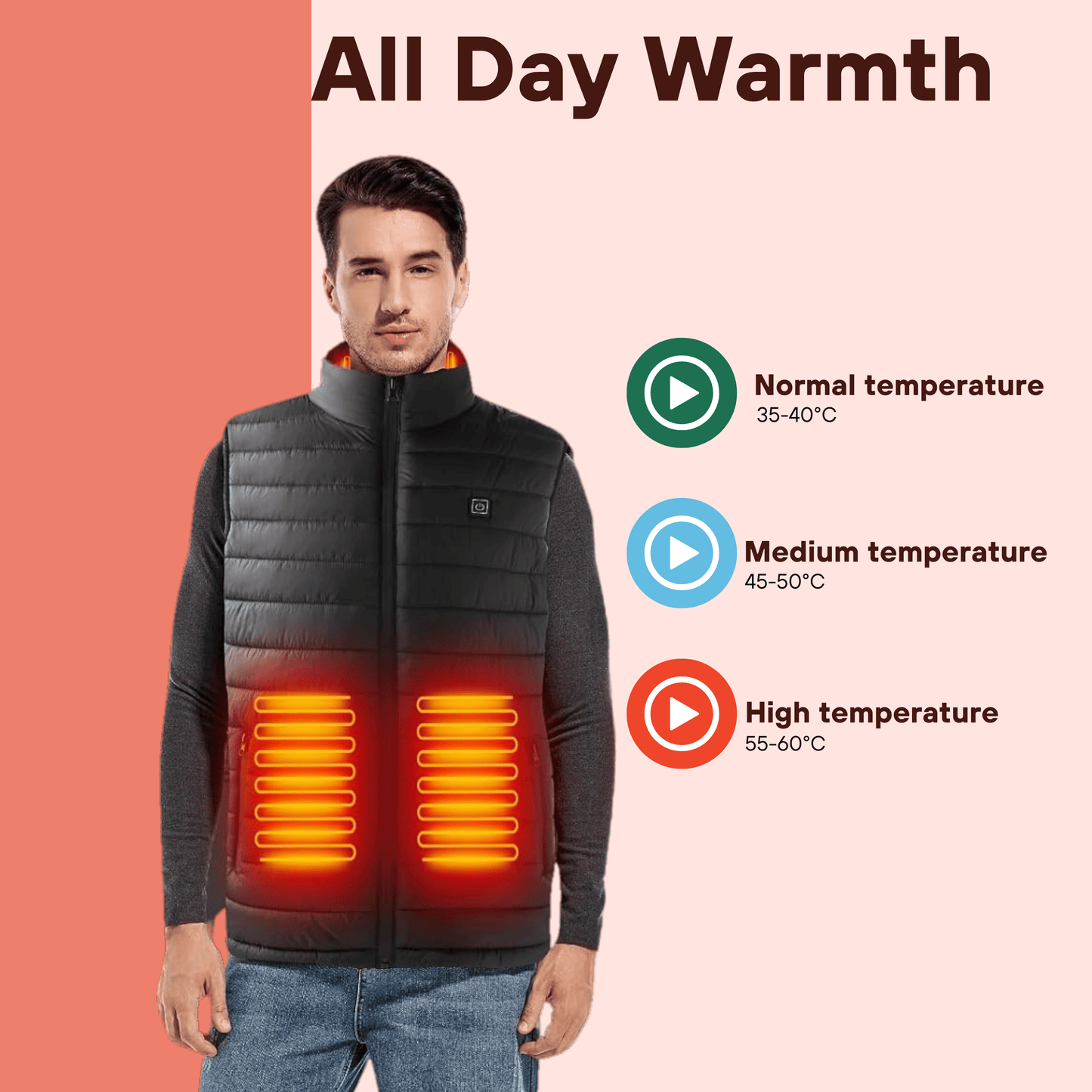 Avelena | WarmCore | Warme Weste – Sofortige Wärme & Verstellbarer Komfort