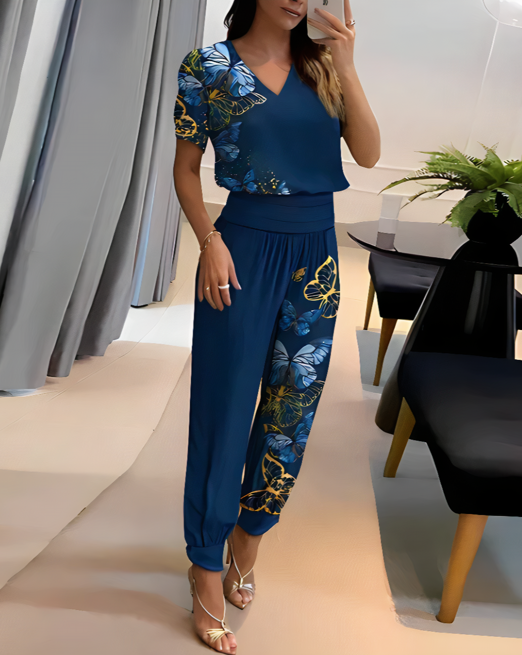 Avelena | Trendy Set mit Bluse und Hose