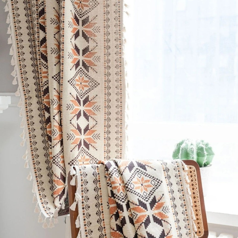 Avelena | Bohemian Geometric Halbverdunkelungs-Vorhang