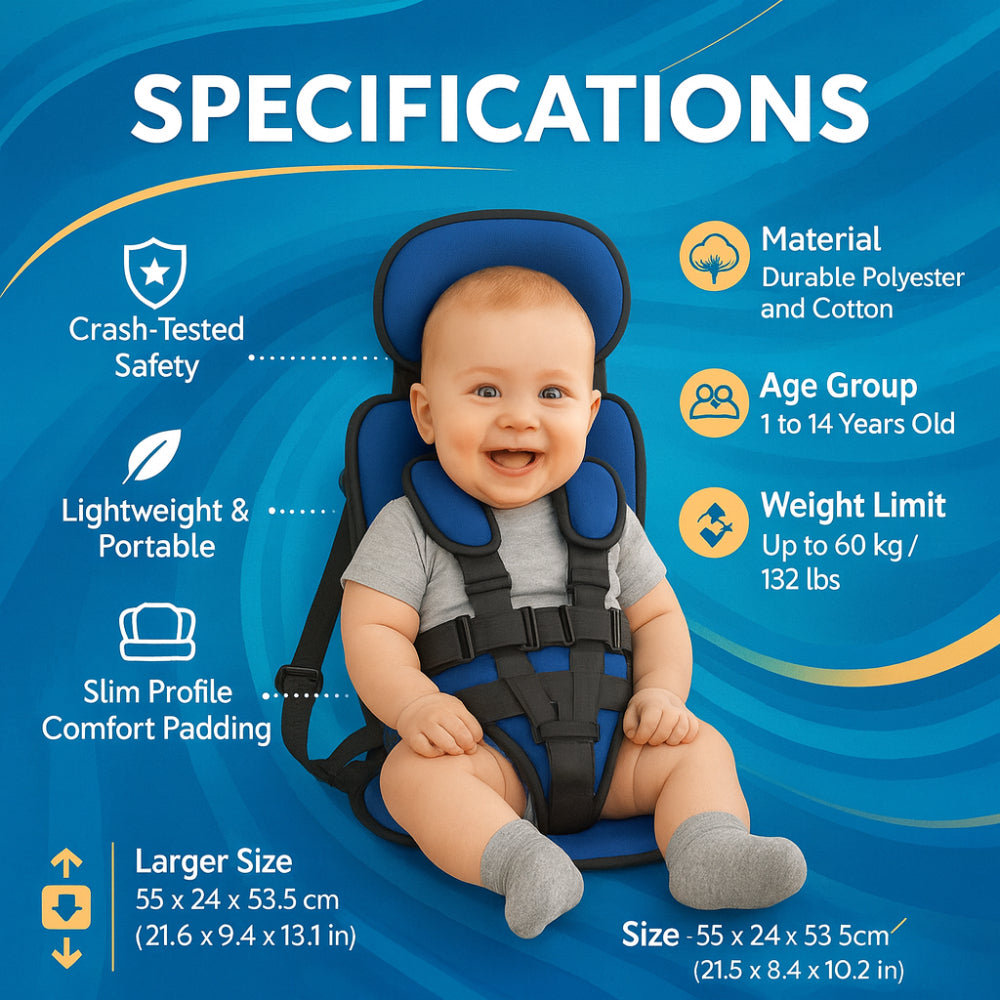 Avelena | Booster-Sitz Sicherheitsgurt Gepolsterter Reisesitz Tragbar Slim Kompakt
