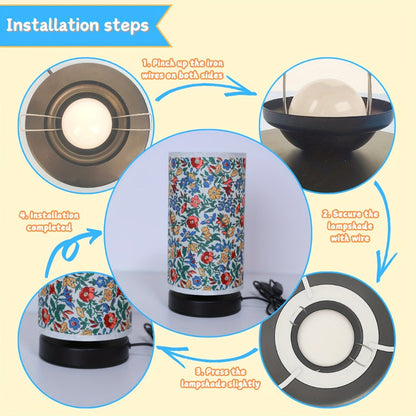 Avelena | Botanische florale Stoffbeleuchtung Tischlampe