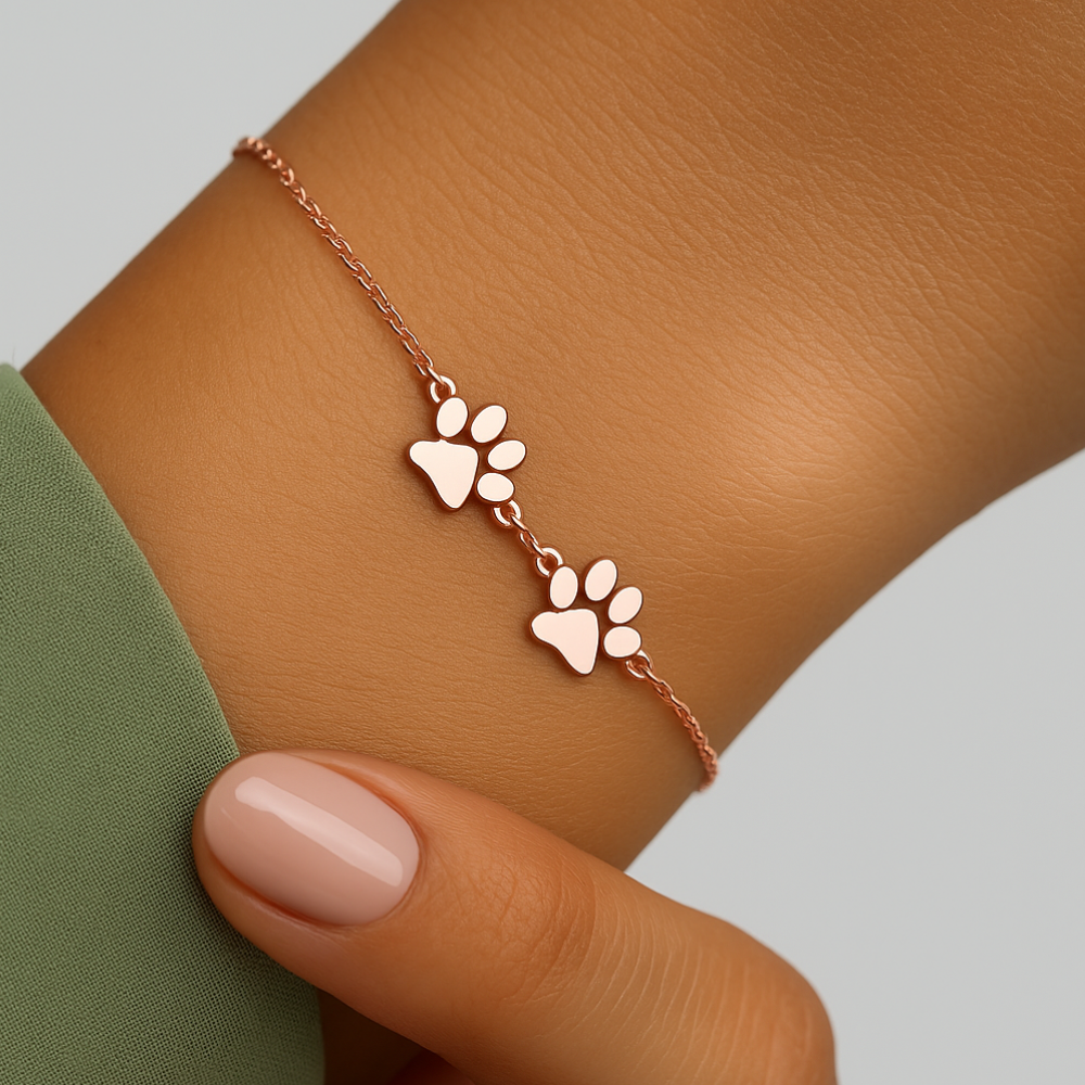 Avelena | Bracelet Personalized Paw Print Engraved Stainless Steel Adjustable