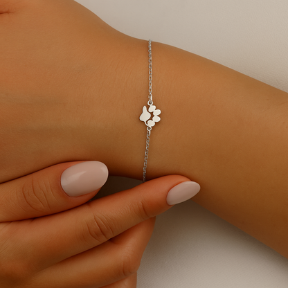 Avelena | Bracelet Personalized Paw Print Engraved Stainless Steel Adjustable