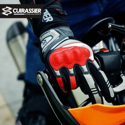 Avelena | Atmungsaktive Ganzfinger Motorradhandschuhe mit Touchscreen – Schützend