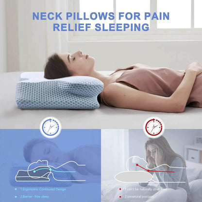 Avelena | Zervikales Memory-Schaum-Kissen | Orthopädisches Konturdesign mit kühlendem Bezug für Rücken-, Seiten- & Bauchschläfer | Kissen für Rückenschläfer