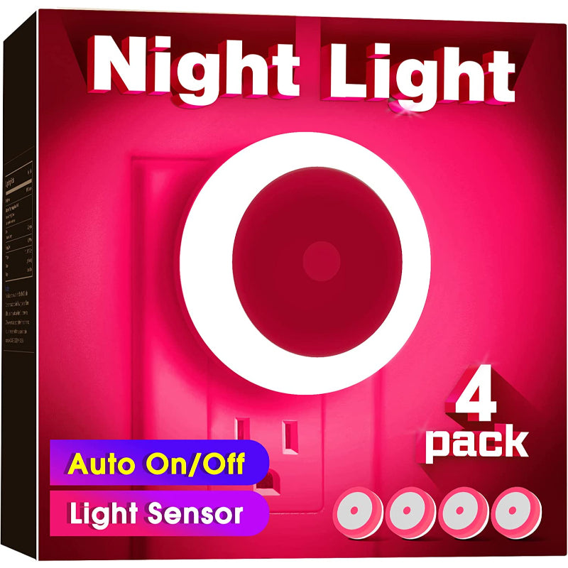 Avelena | Nachtlichter Stecker in die Wand [4Pack], Nachtlicht mit Lichtsensoren, LED Nachtlicht für das Kinderzimmer, Baby Nachtlicht, Badezimmer Nachtlicht, Treppenlichter, Flurlicht