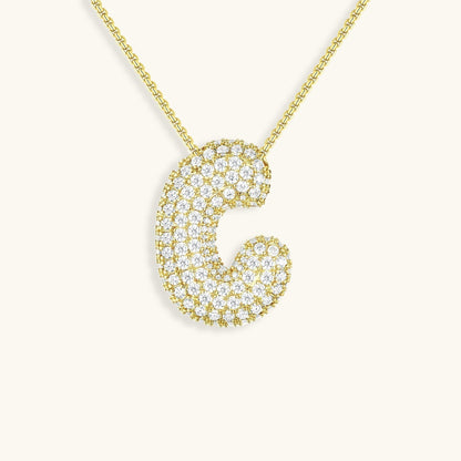 Avelena | Bubble Initial-Diamant-Halskette