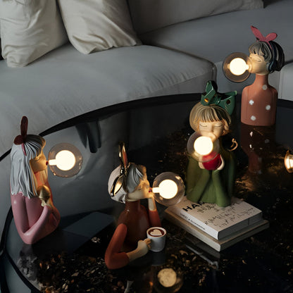 Avelena | BubbleFairies Tischlampe – Verzauberndes Quartet Cartoon Mädchen Figurine Licht
