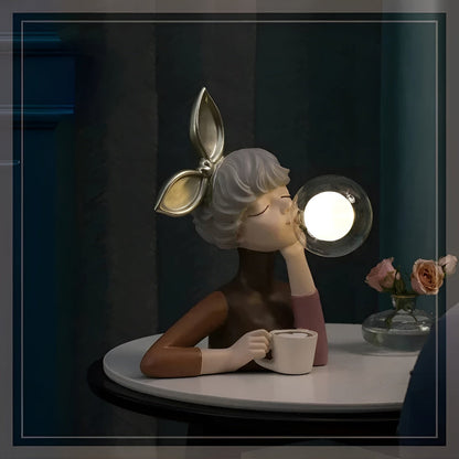 Avelena | BubbleFairies Tischlampe – Verzauberndes Quartet Cartoon Mädchen Figurine Licht