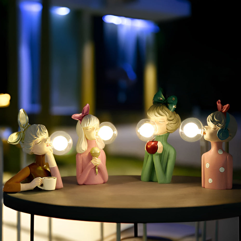 Avelena | BubbleFairies Tischlampe – Verzauberndes Quartet Cartoon Mädchen Figurine Licht