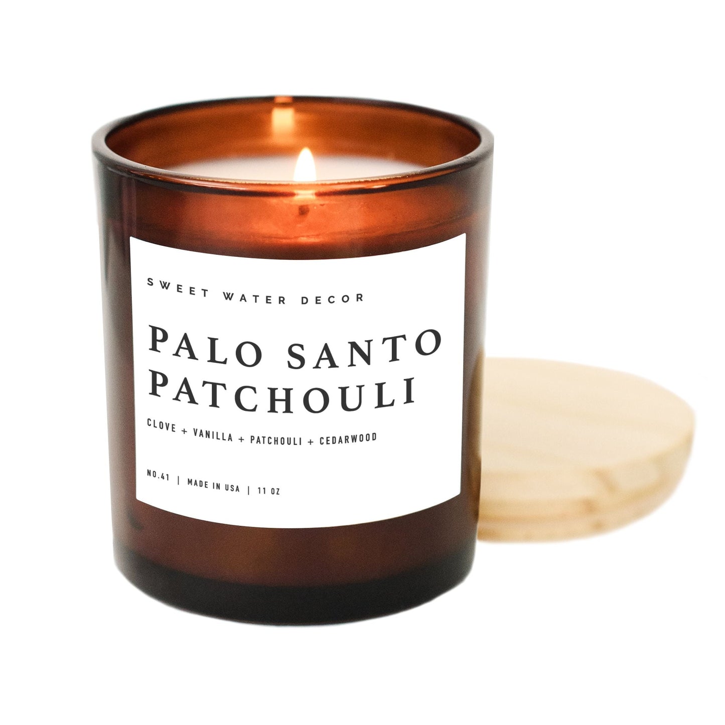 Avelena | Palo Santo Patchouli Sojawachskerze Amberglas 11 Oz