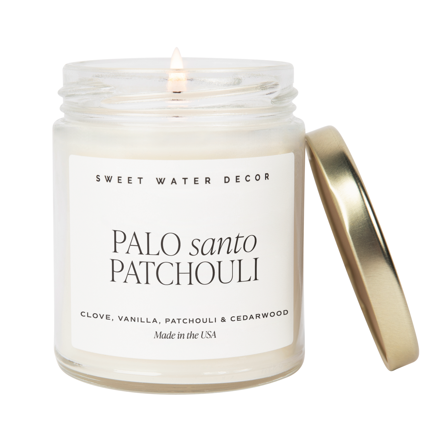 Avelena | Palo Santo Patchouli Sojawachs Kerze Klarglas 9 Oz