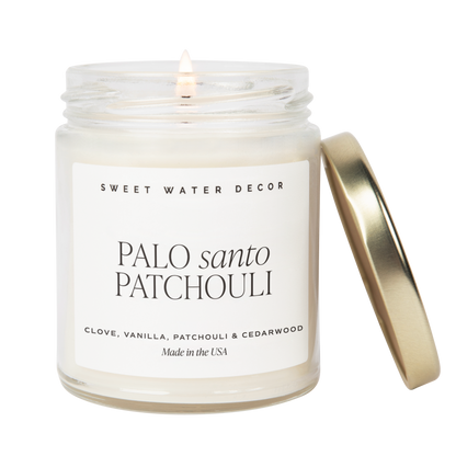 Avelena | Palo Santo Patchouli Sojawachs Kerze Klarglas 9 Oz