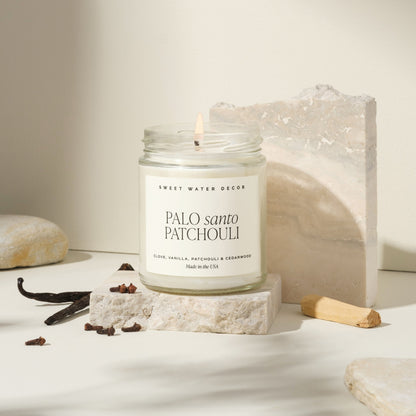 Avelena | Palo Santo Patchouli Sojawachs Kerze Klarglas 9 Oz