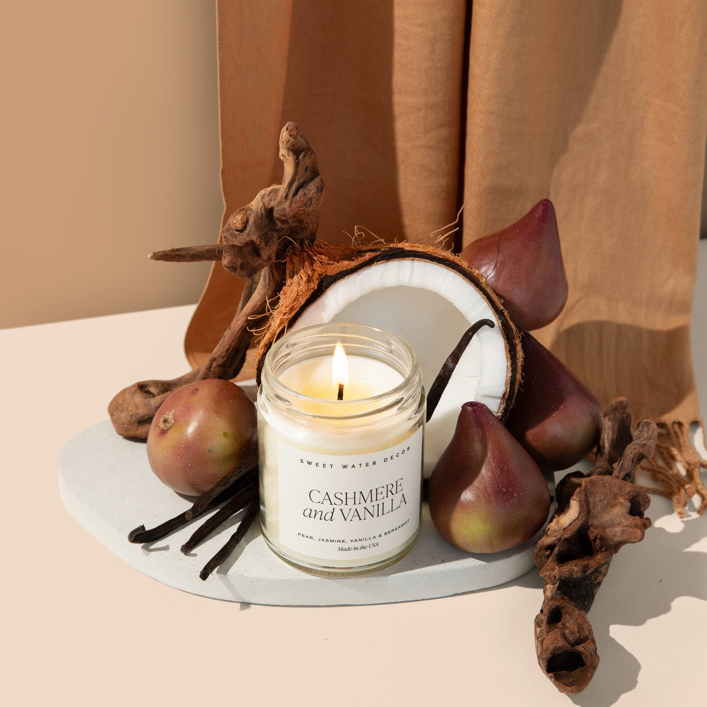 Avelena | Cashmere und Vanille Sojawachslicht, Klare Behälter 9Oz