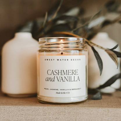 Avelena | Cashmere und Vanille Sojawachslicht, Klare Behälter 9Oz