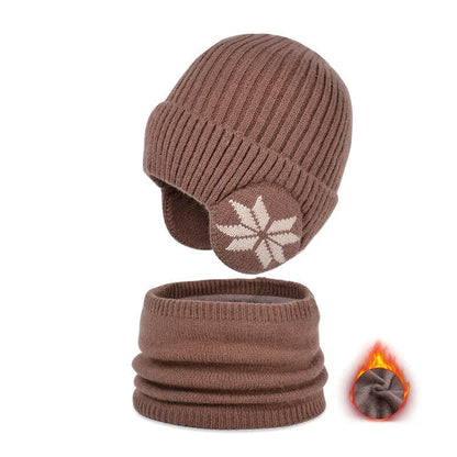 Avelena | Winter Beanie Mütze Schal Sets Warme Strickmütze