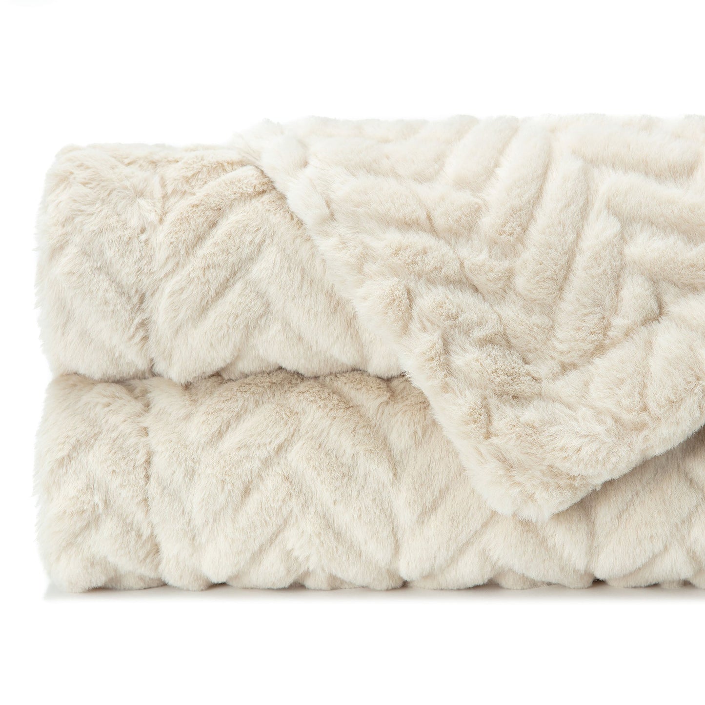 Avelena | Geprägter Fake Fur Geworfen Teppich