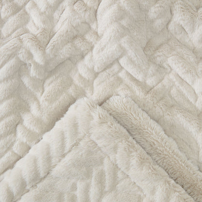 Avelena | Geprägter Fake Fur Geworfen Teppich