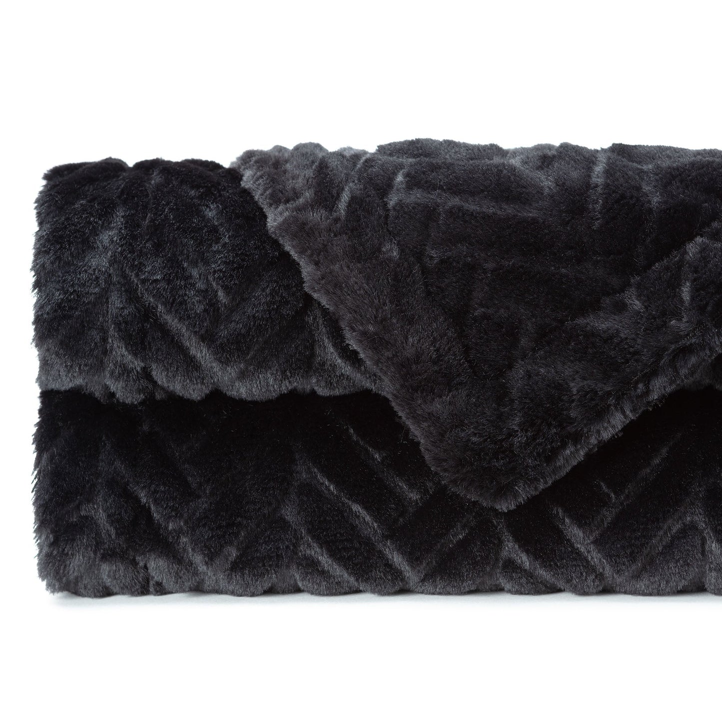 Avelena | Geprägter Fake Fur Geworfen Teppich